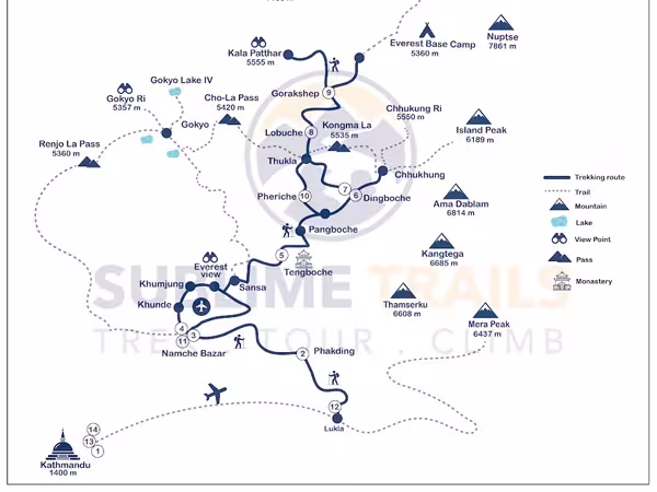 everest base camp trek map