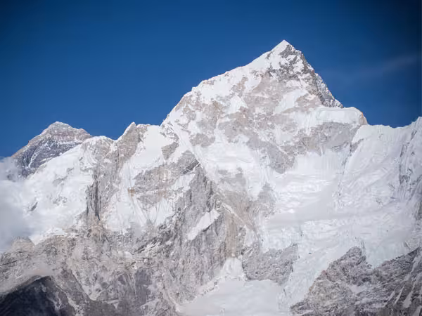 Mount Everest seen from Sagarmatha National Park in Nepal