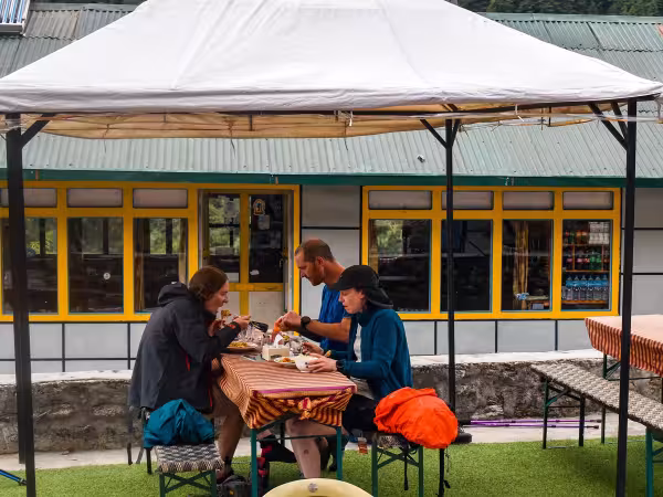 Guest Having Meals At Luxury Ebc Trek
