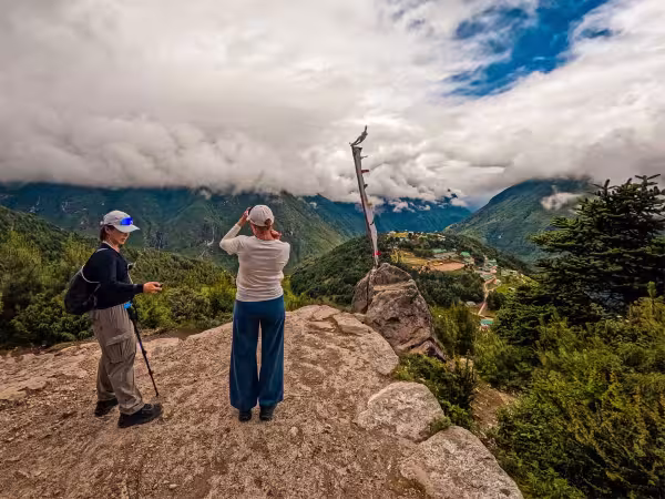 Guests Capturing View Above Namche