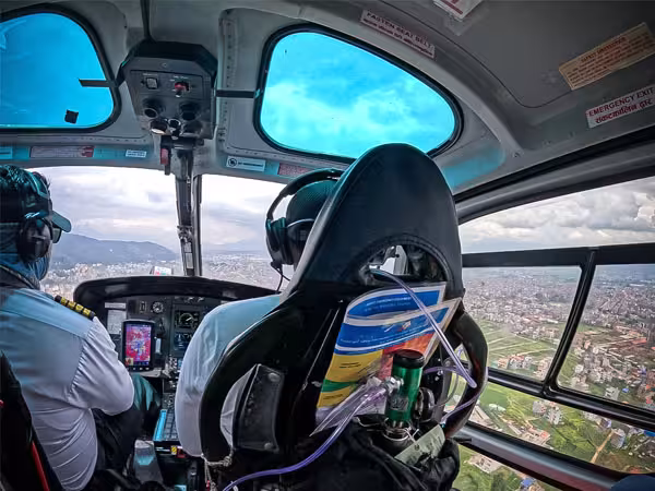 Kathmandu valley from Helicopter