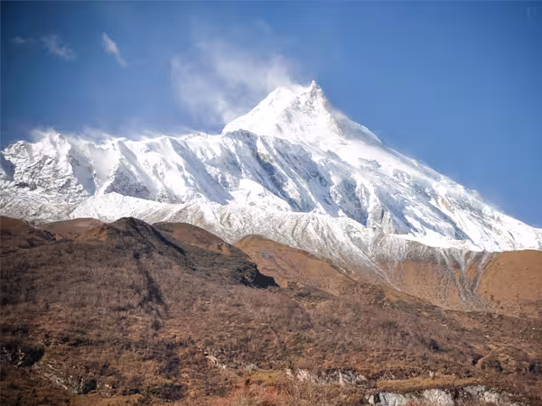 A face to face view of world's eighth highest peak Manaslu