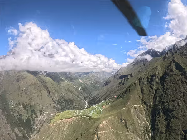 Sagarmatha corridor with village view from helicopter in ebc tour 1 day