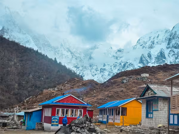 Snow Capped Mountain View from Bhimtang Village