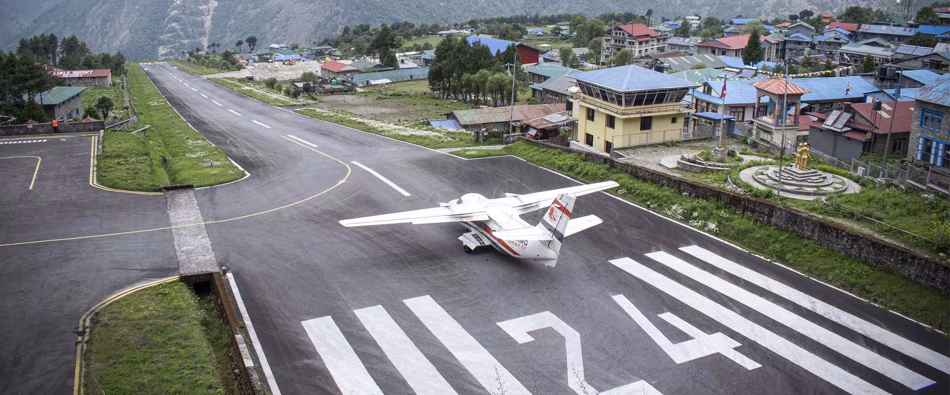 Summit Air plane at Lukla Airport in Nepal