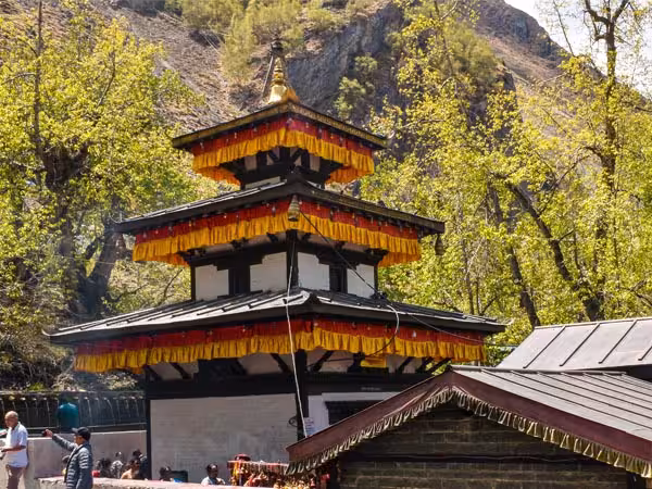 Muktinath Temple, a sacred pilgrimage site for Hindus and Buddhists on the Annapurna Circuit Trek.