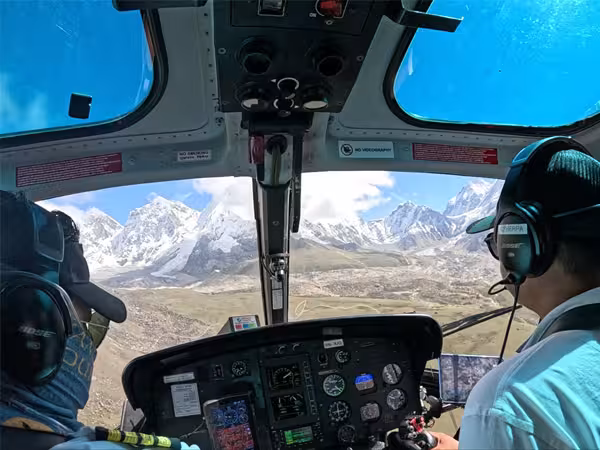Panaromic View of Mountains from Helicopter Tour