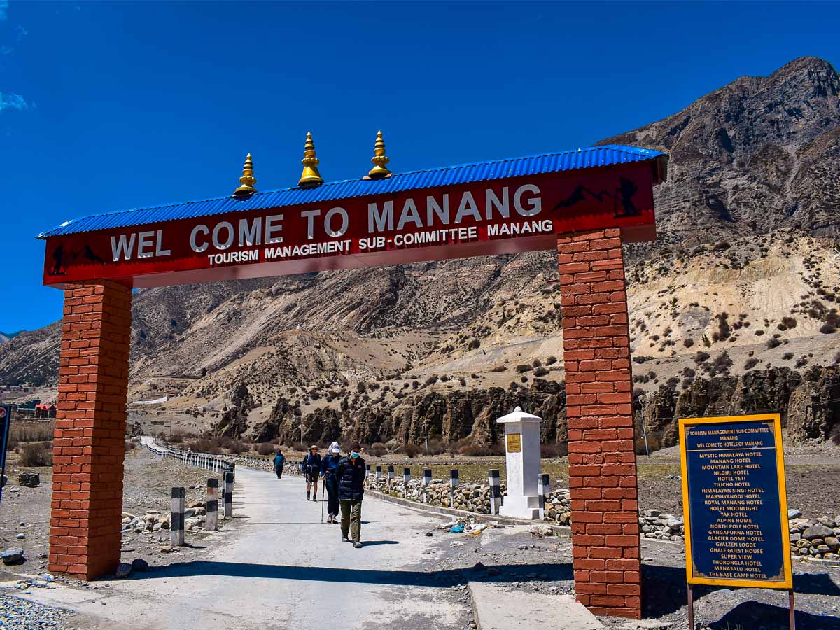 Entrance to manang for acclimatization