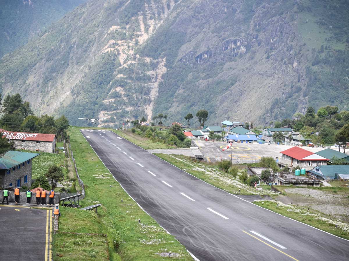 Airplane Landing at Lukla Airport