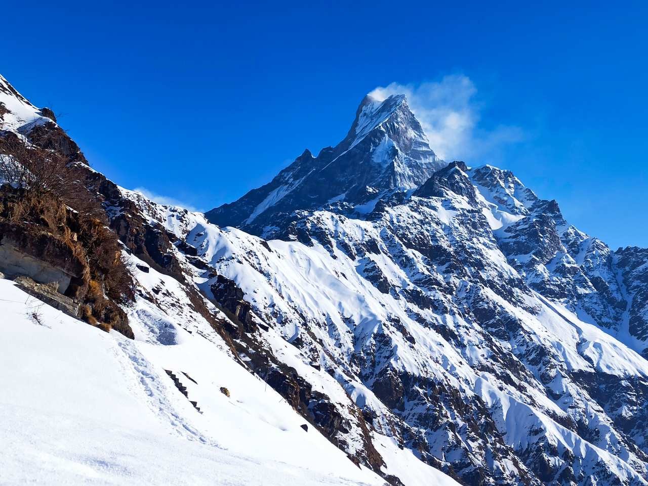 Mt. Fishtail visible from Mardi Himal