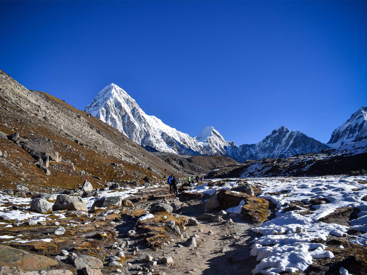 Pumori 7161 on the way from lobuche to gorakshep