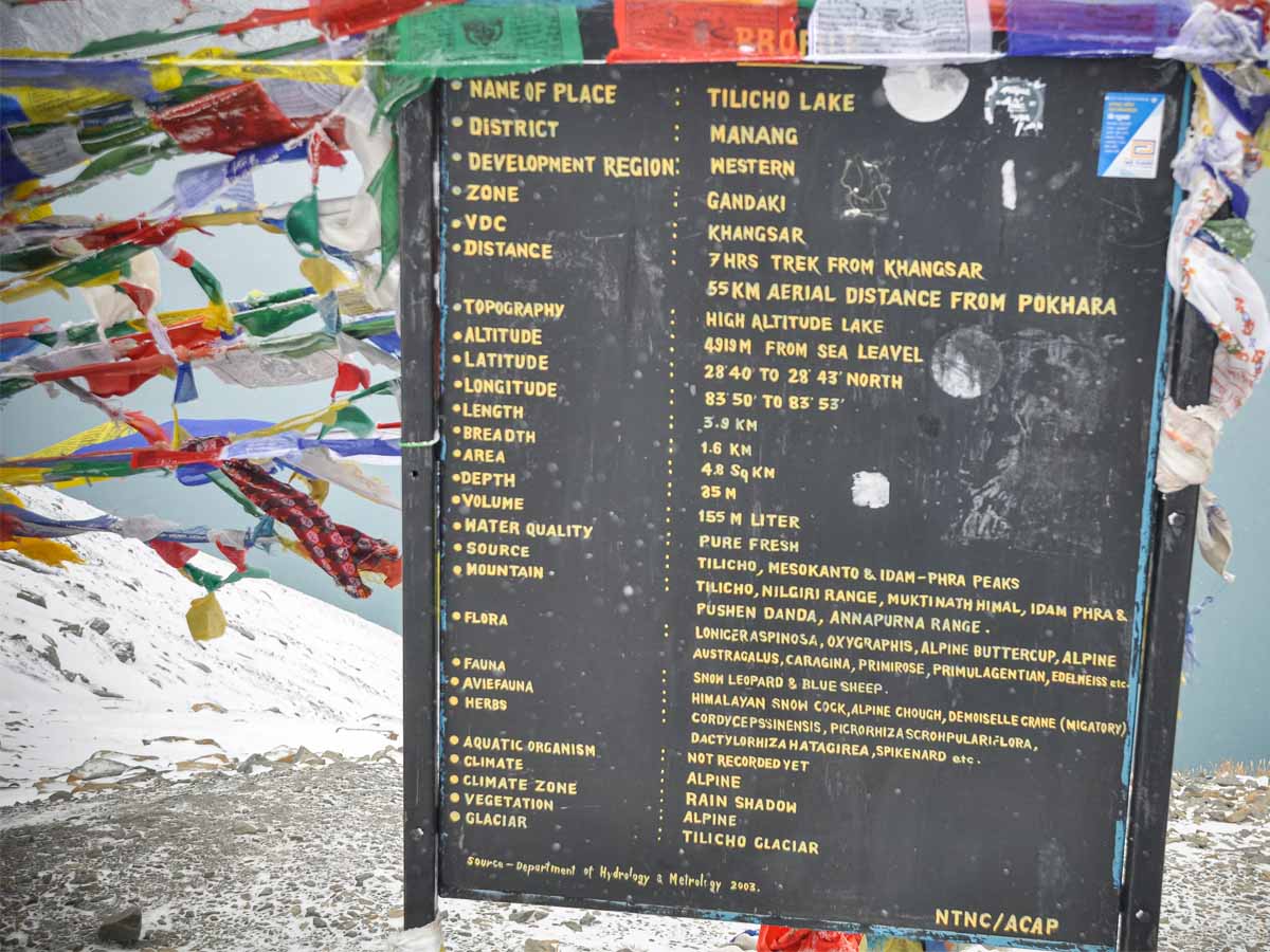 Tilicho Lake Information Banner