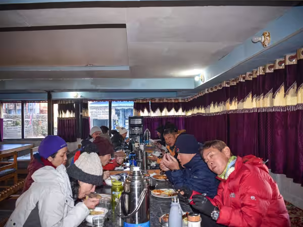Sublime Trails Guest Enjoying Meal During Mardi Trek