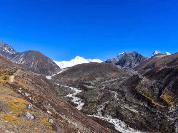 Everest Three High Passes Trek Himalayan Valley Panorama 2