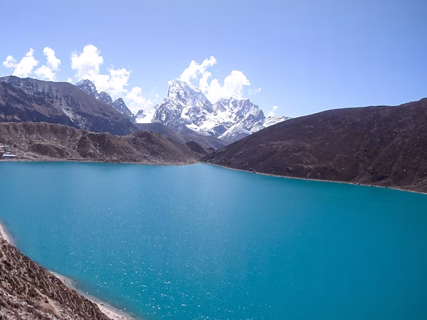 Gokyo Lake in Nepal's Everest region is one of the world's highest freshwater lakes and a spectacular highlight of the Gokyo Lakes and Cho La Pass Trek
